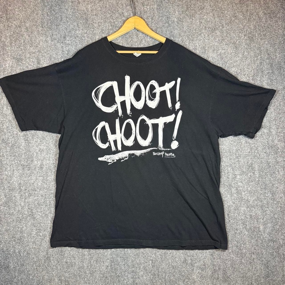 Swamp People Choot Choot T-Shirt Alligator Graphic Black Mens 2XL